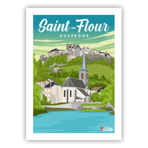 Affiche saint flour auvergne vintage